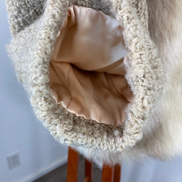 Vintage D'Esprit Dubrowsky and Peribinder Faux Fur Coat Modern M Knit Sleeves - Picture 14 of 16